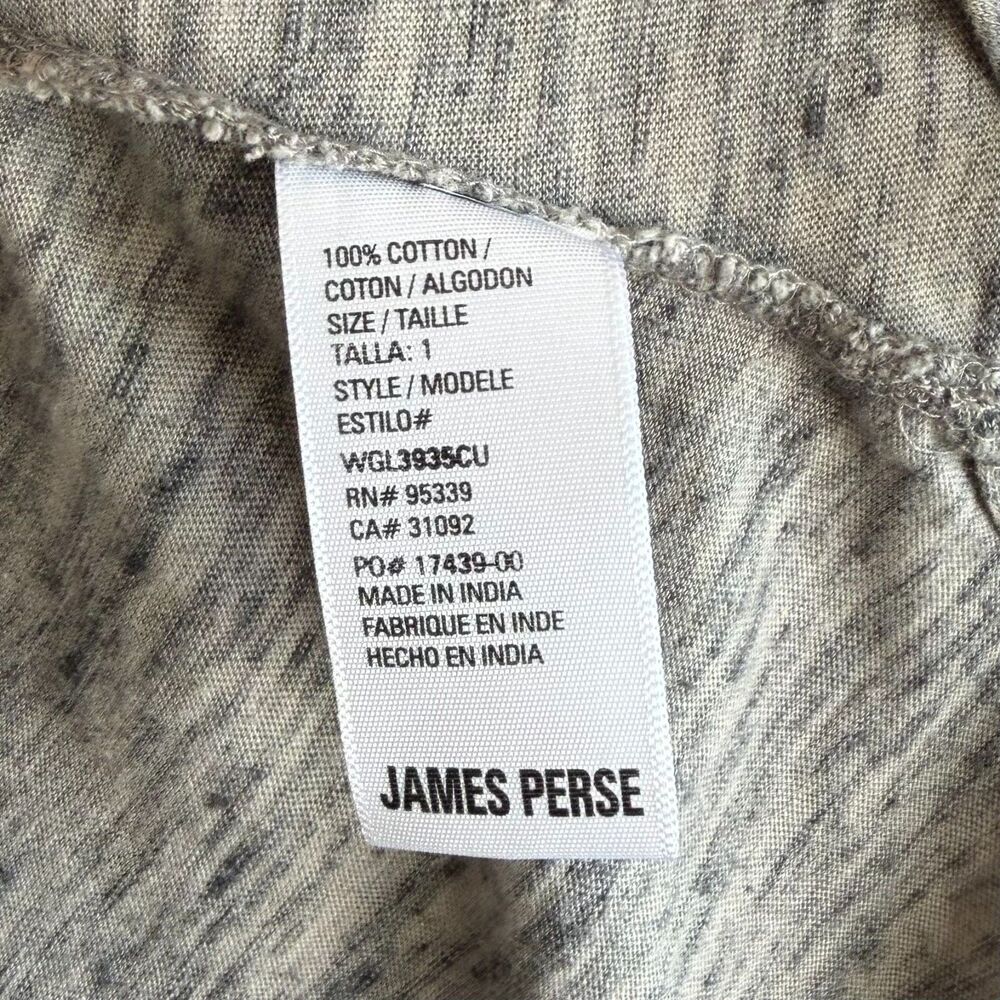 James Perse Collared Top 1 Small Minimalist Capsule Heather Gray Button Up Shirt - Picture 9 of 10